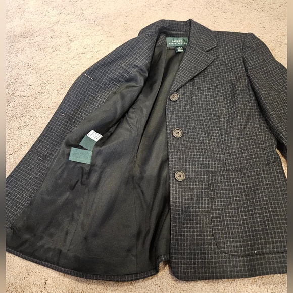 Ralph Lauren Jackets & Blazers - Ralph Lauren Women's Gray 100% Wool Checked Lined 3 Button Blazer Womens Size 4